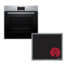 Bosch HEG537BS4 + NKF645GA2E Φούρνος κάτω Πάγκου 71lt με Κεραμικές Εστίες Π59.4εκ. Inox